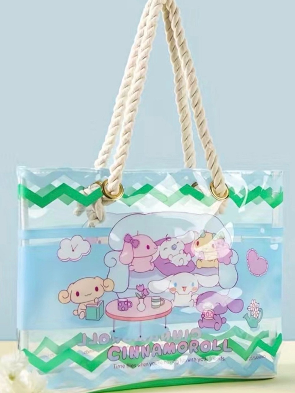 Cinnamoroll Clear Tote Bag with Rope Handles